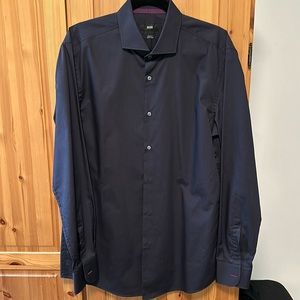 Hugo Boss - Dress Shirt - slim Fit - 42/16.5 - Navy w/pink liners